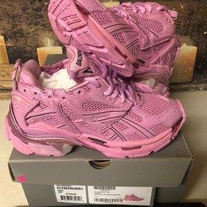 Balenciaga Runner Track Trainer Sneaker Low-Top Women Size 6 Light Pink Black